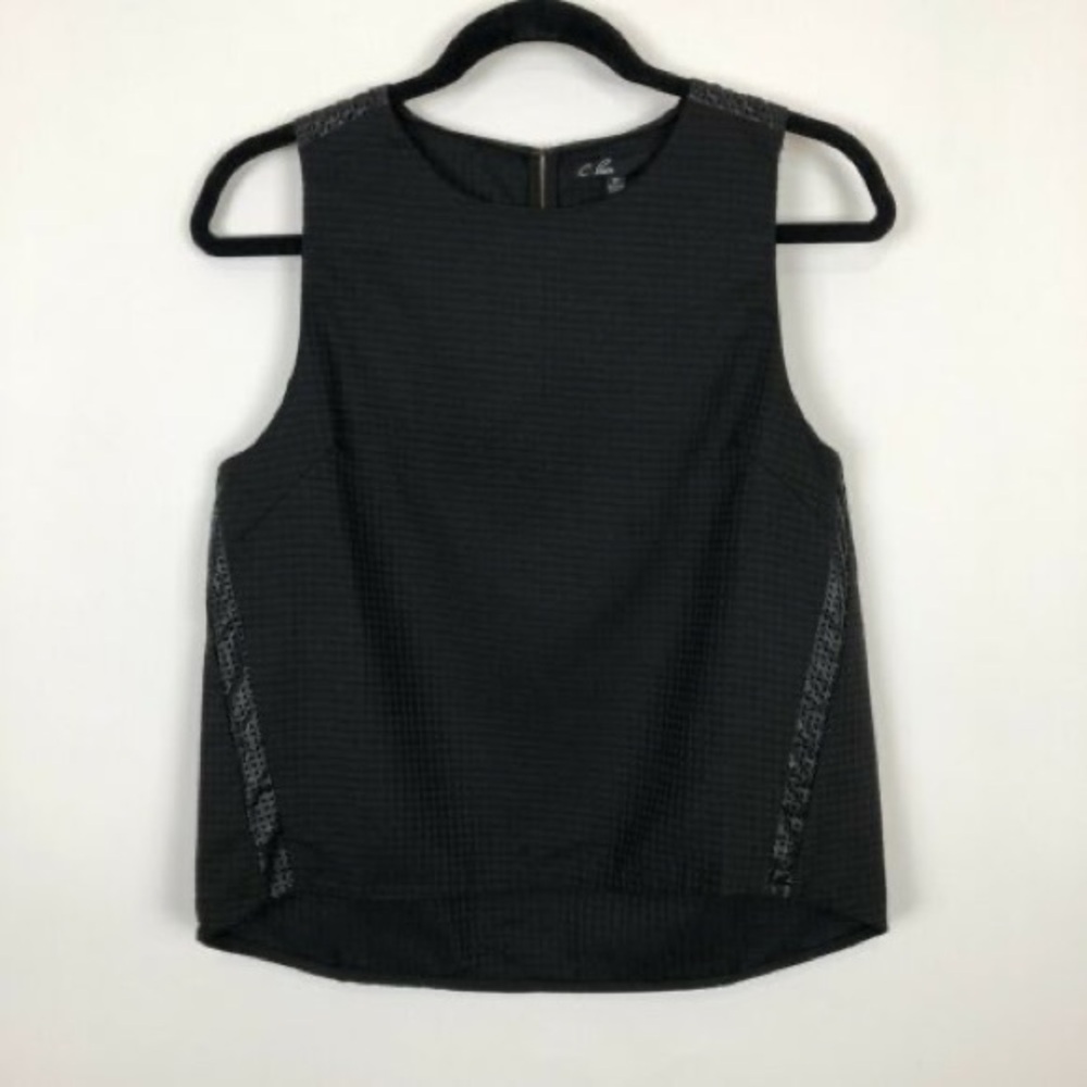 Black Leather Accent Top